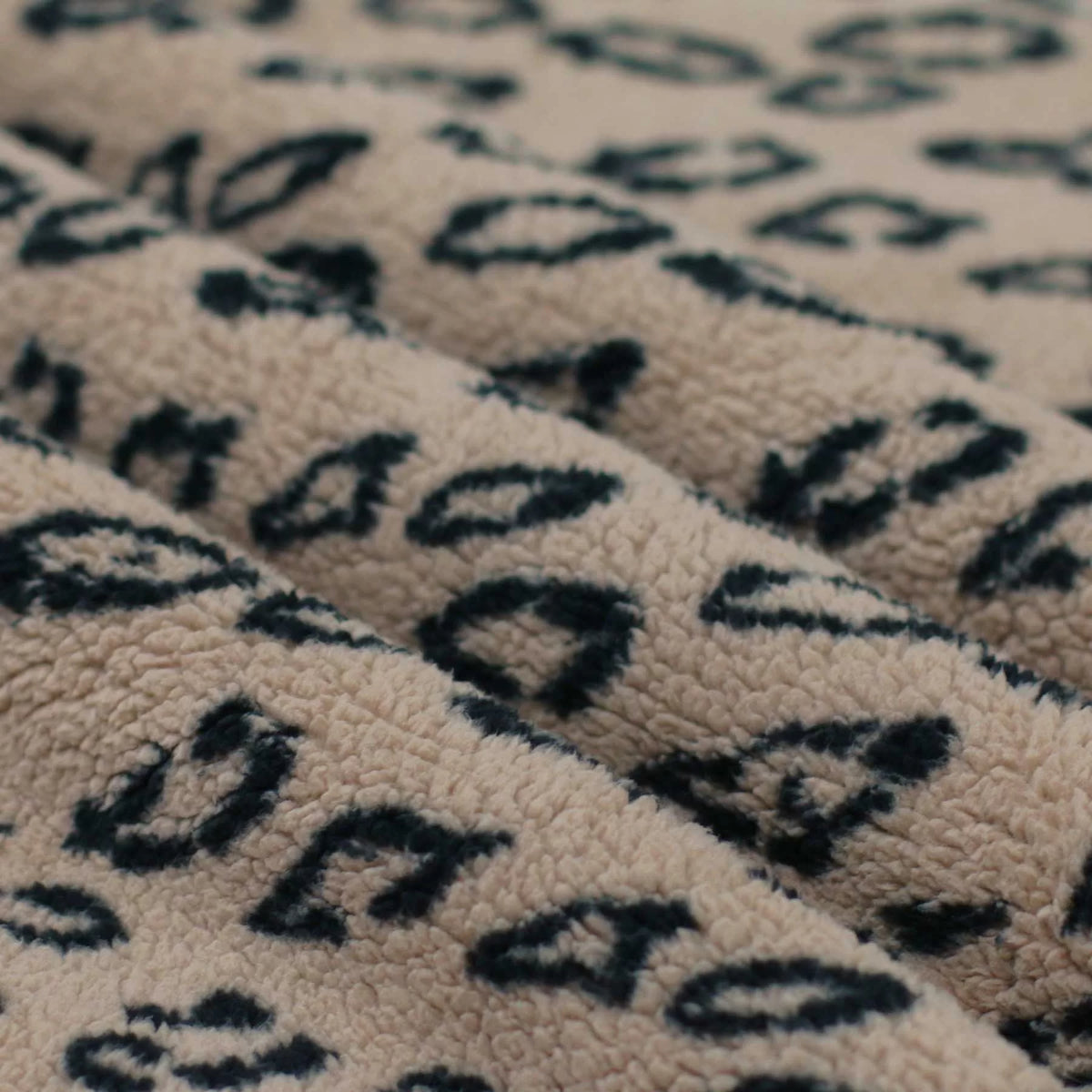 Leopard Sherpa Fleece - Dark Beige