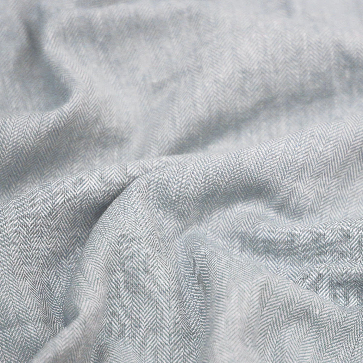 Herringbone Linen - Light Blue