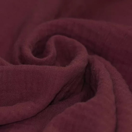 Solid Double Gauze - Bordeaux