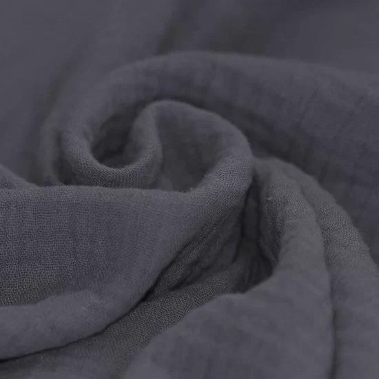 Solid Double Gauze - Dark Grey