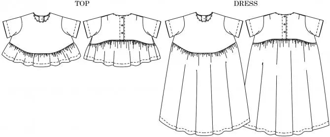 The Florence Top and Dress Pattern - UK Sizes 18-28