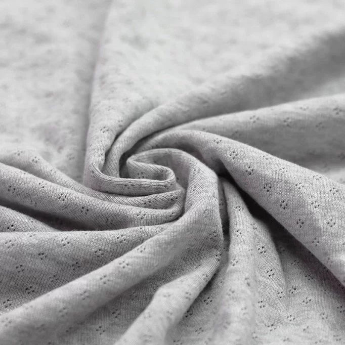 Pointelle Knit - Light Grey Melange