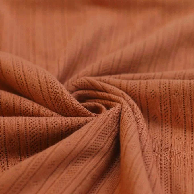 Pointelle Stripe Knit - Cognac