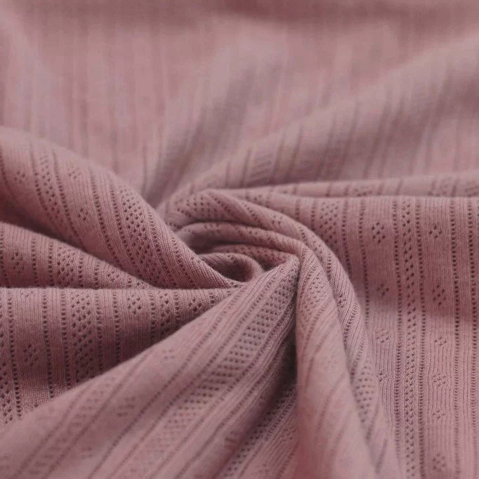 Pointelle Stripe Knit - Old Mauve