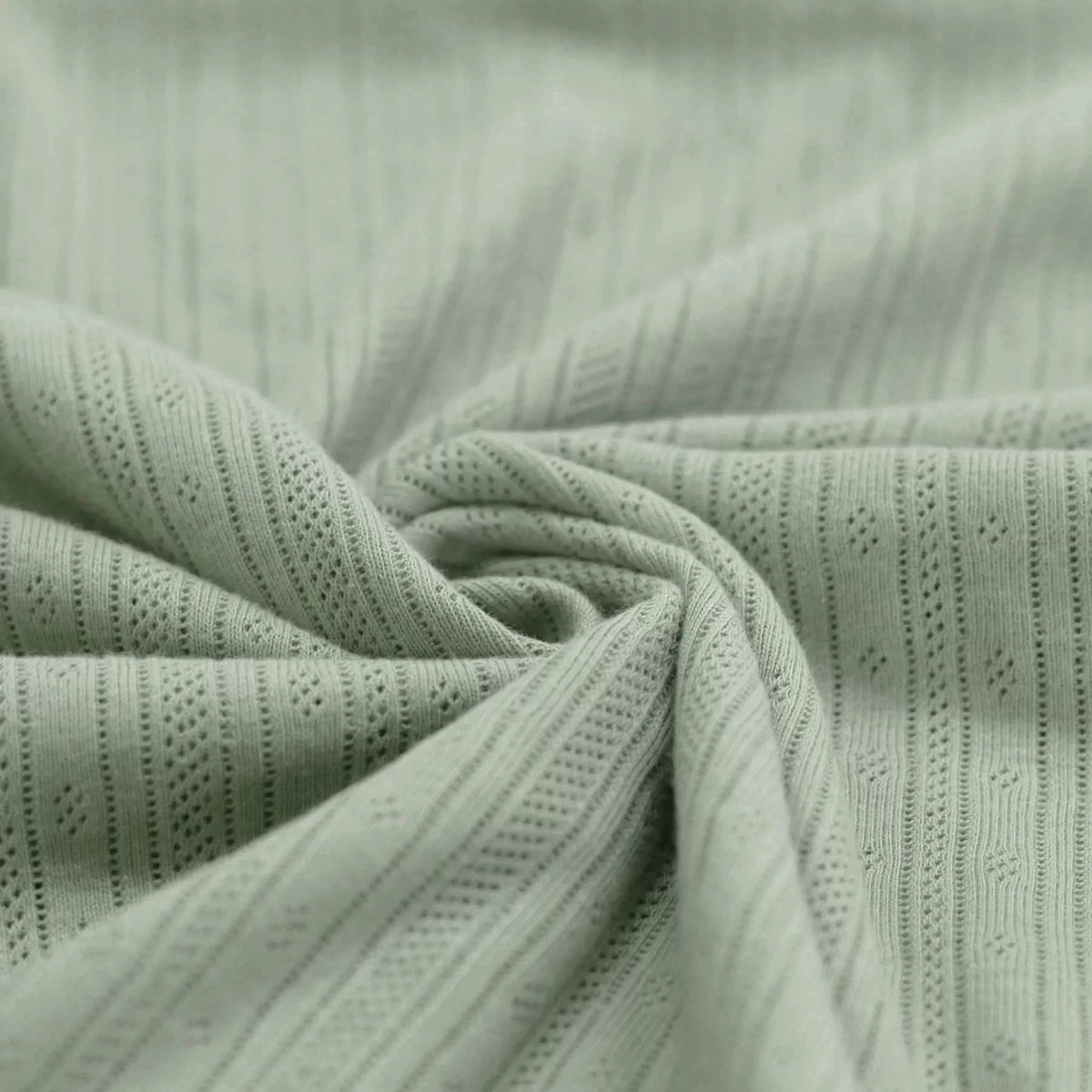 Pointelle Stripe Knit - Dusty Green