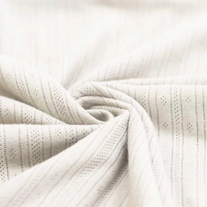 Pointelle Stripe Knit - Ecru