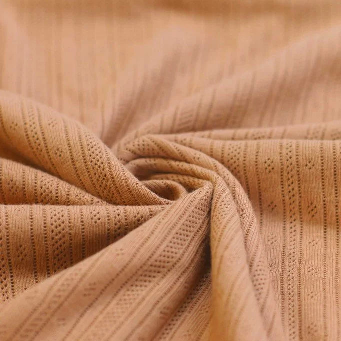 Pointelle Stripe Knit - Peach