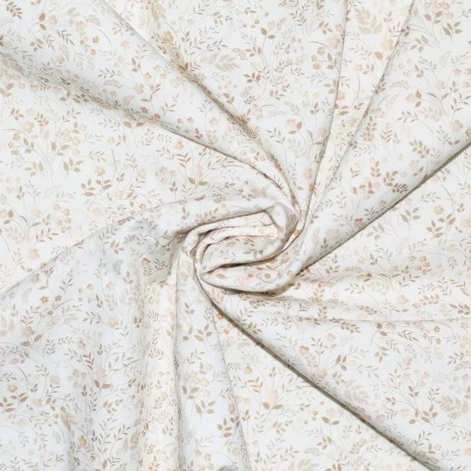 Cotton Poplin - Beige Wildflower
