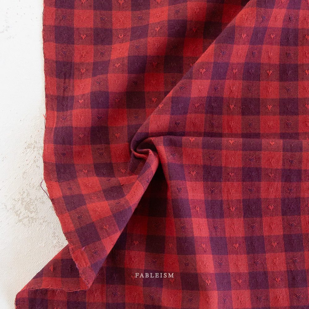 Queen of Hearts - Dobby Hearts Gingham - Maraschino