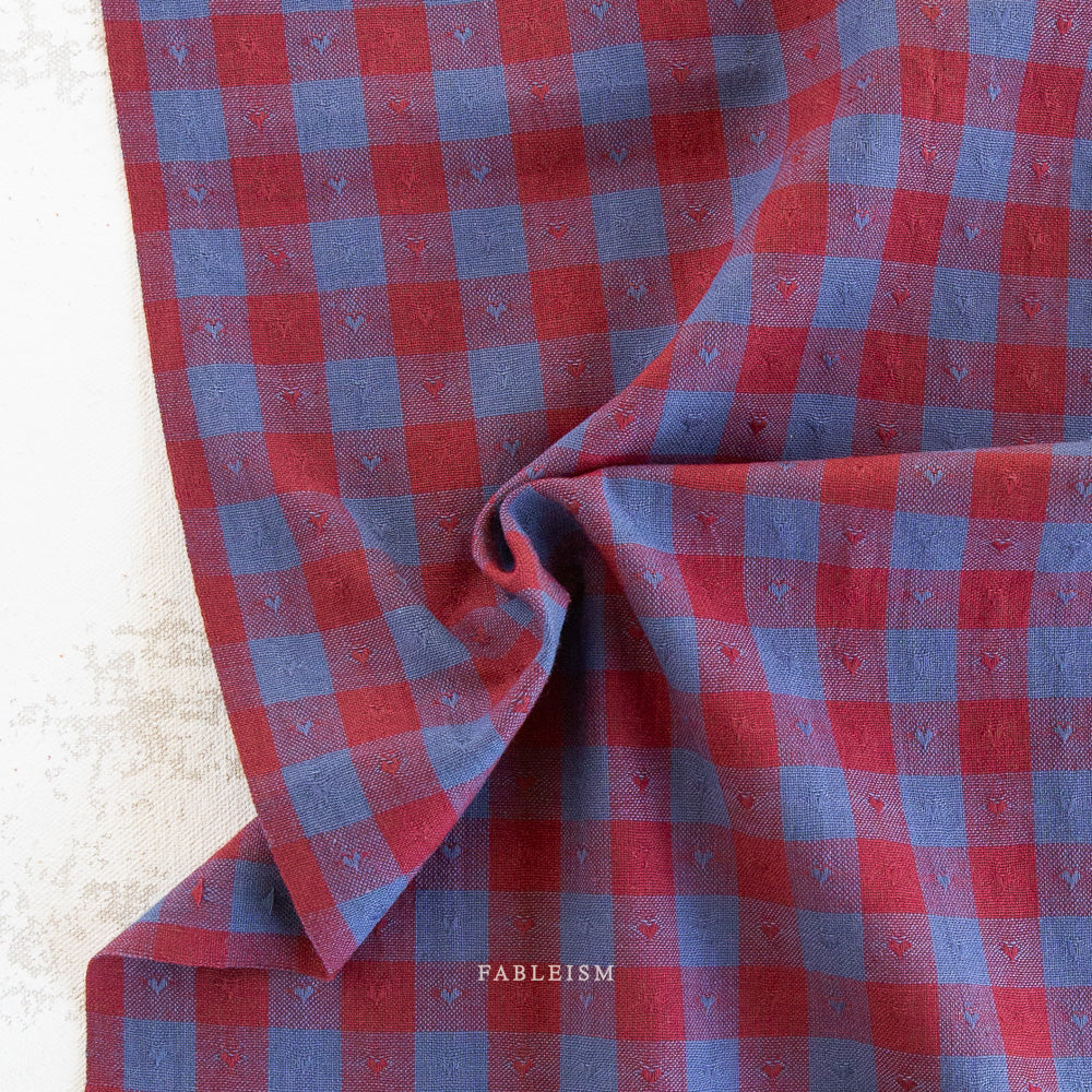 Queen of Hearts - Dobby Hearts Gingham - Royal