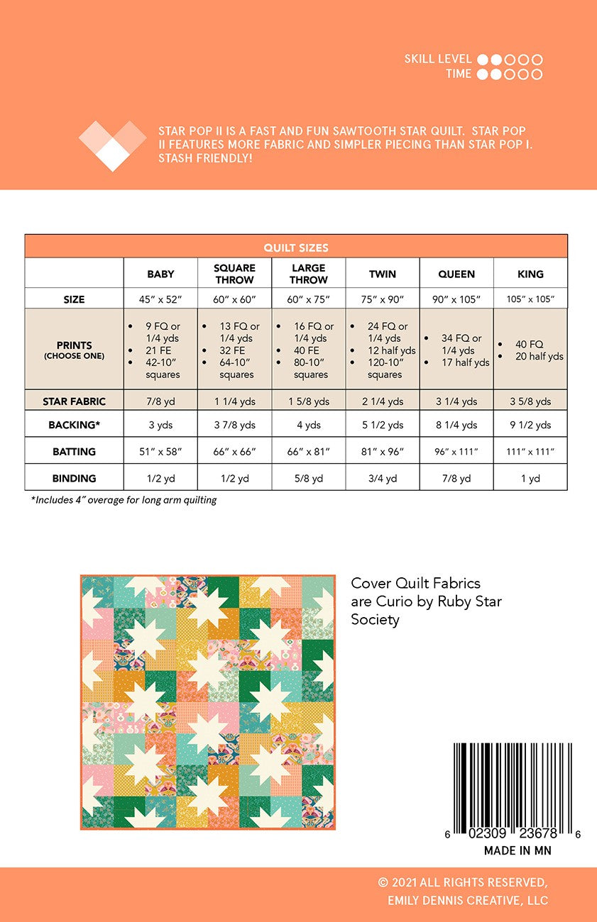 Star Pop II Quilt Pattern