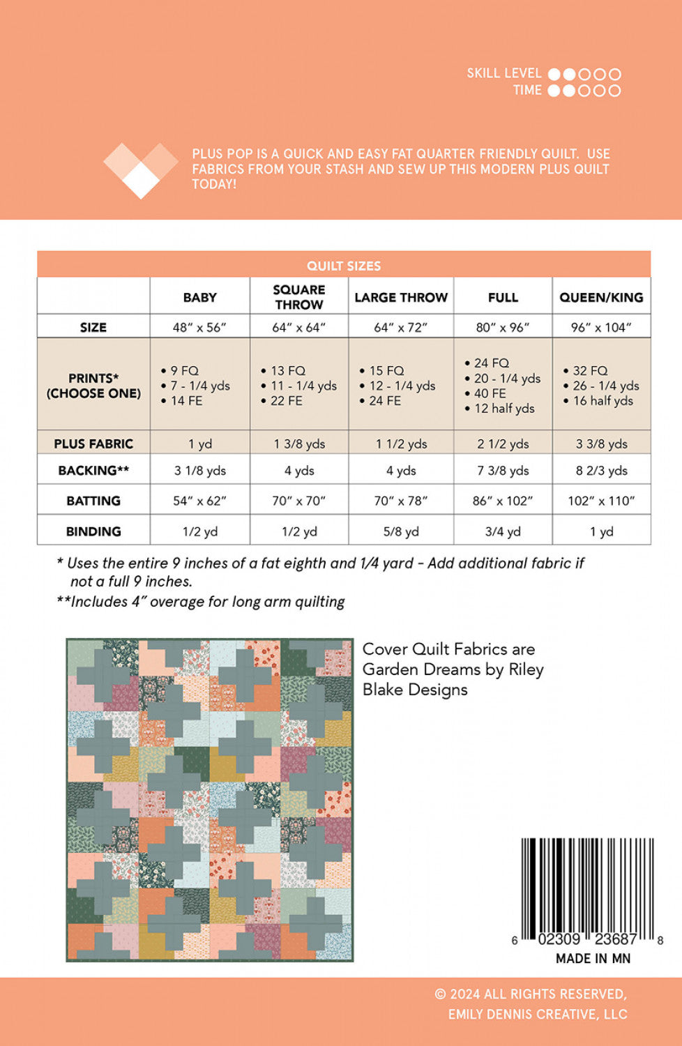Plus Pop Quilt Pattern