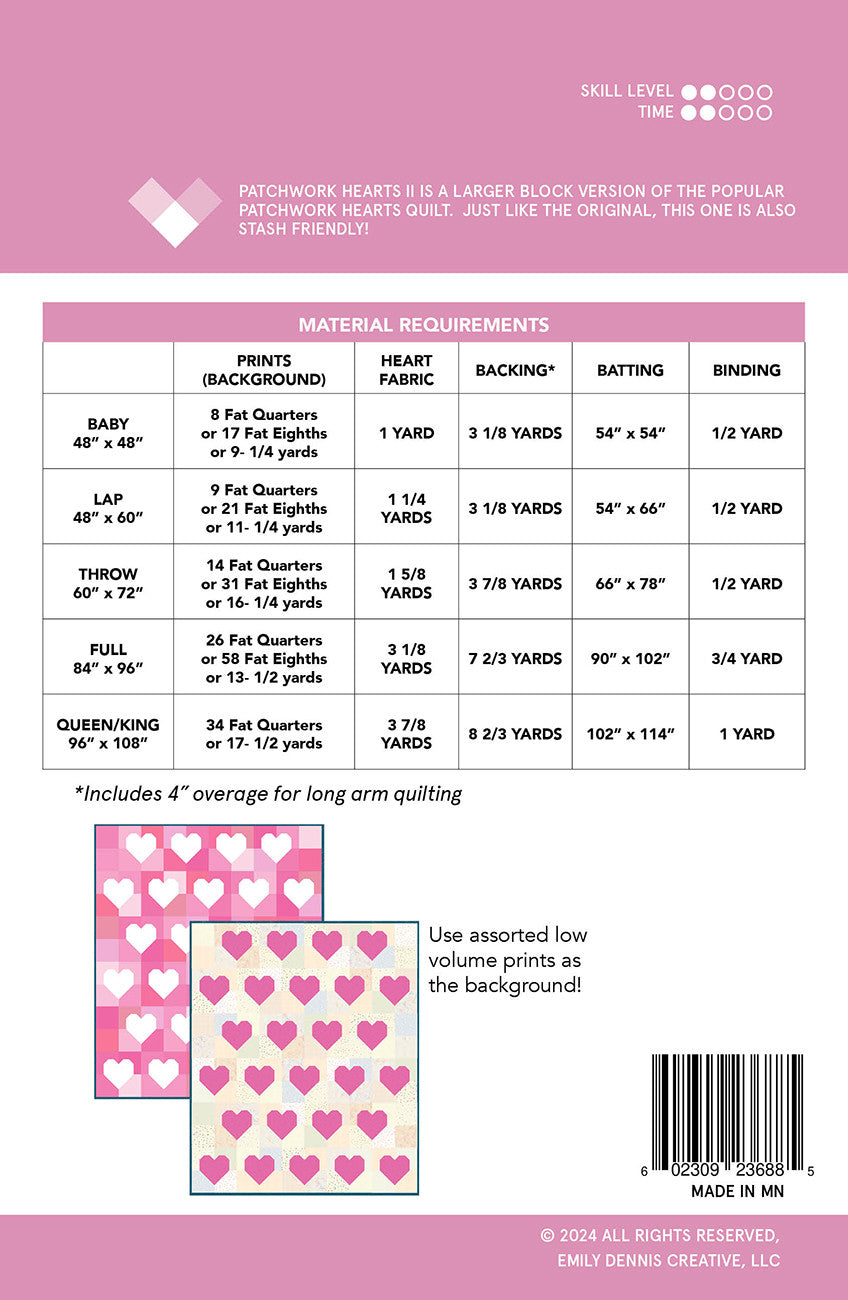 Patchwork Hearts II Quilt Pattern