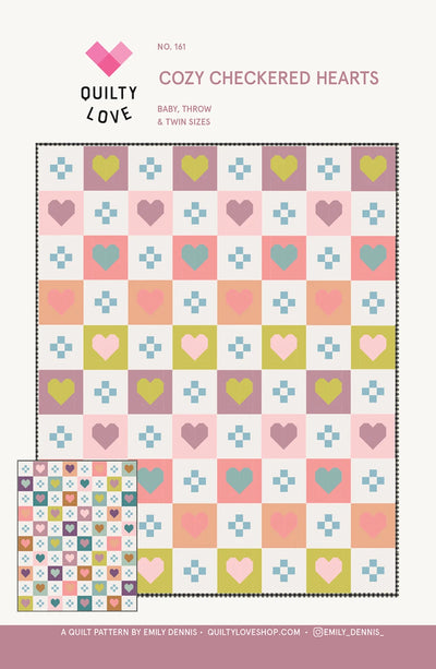 Cozy Checkered Hearts Quilt Pattern