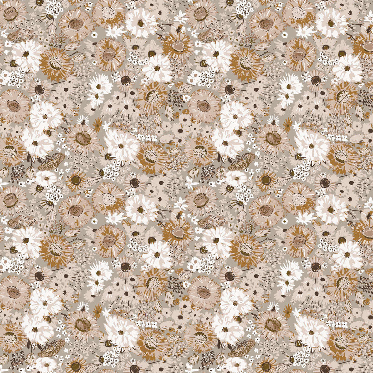 Blossom Breeze - Floral - Taupe