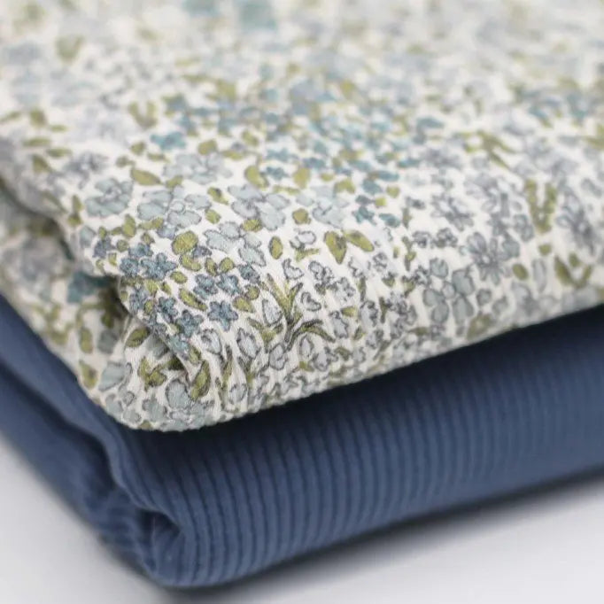 Blossom Mix Jeans Blue | Ribbed Knit