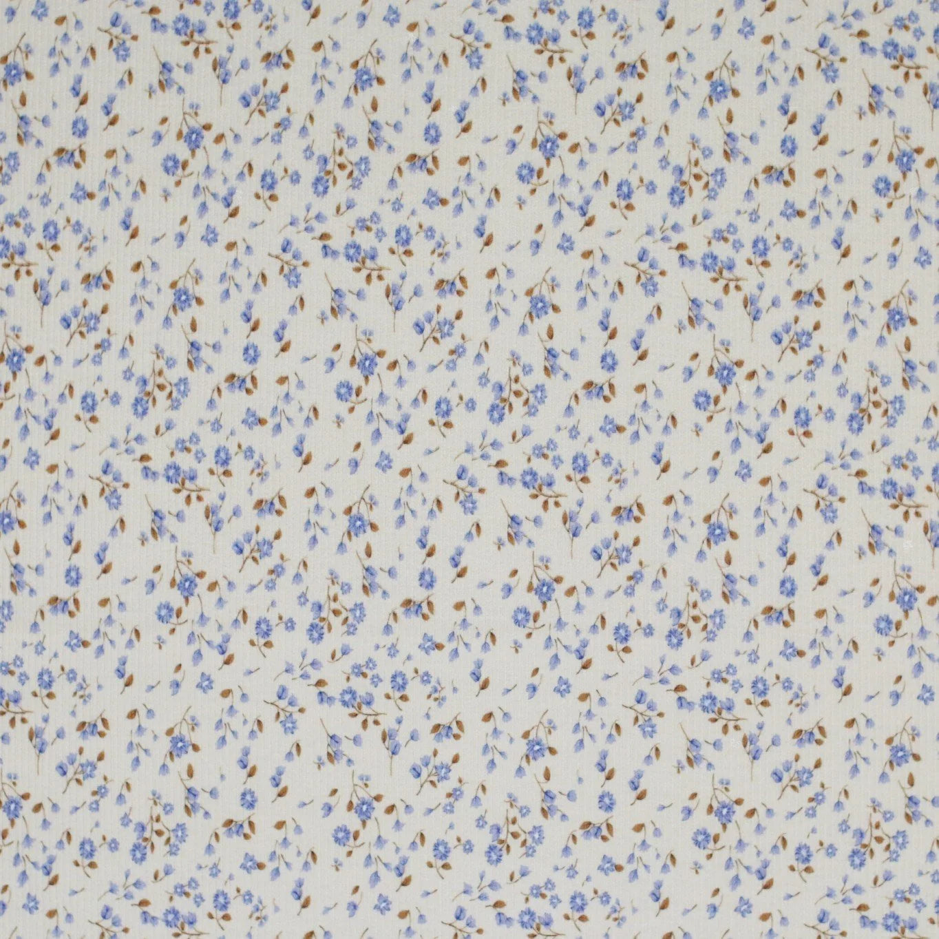 Blue Mini Flowers | Ribbed Knit