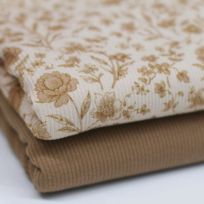 Vintage Flower Beige | Ribbed Knit