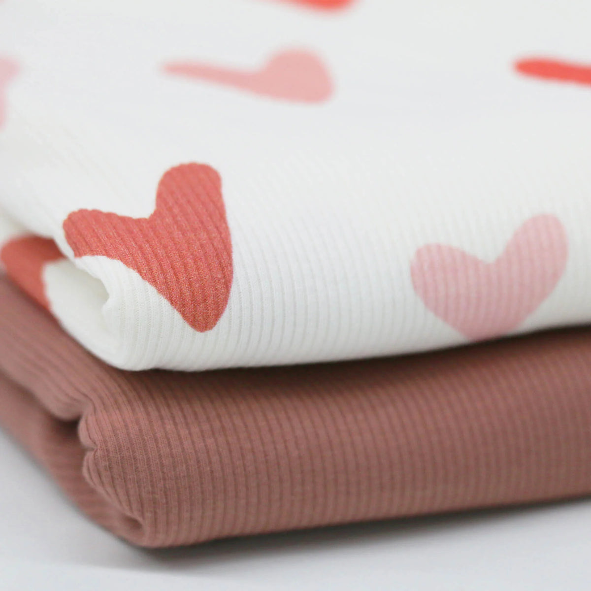 Big Hearts Pink | Ribbed Knit