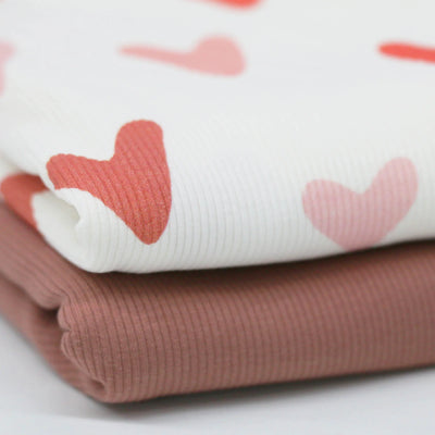 Big Hearts Pink | Ribbed Knit