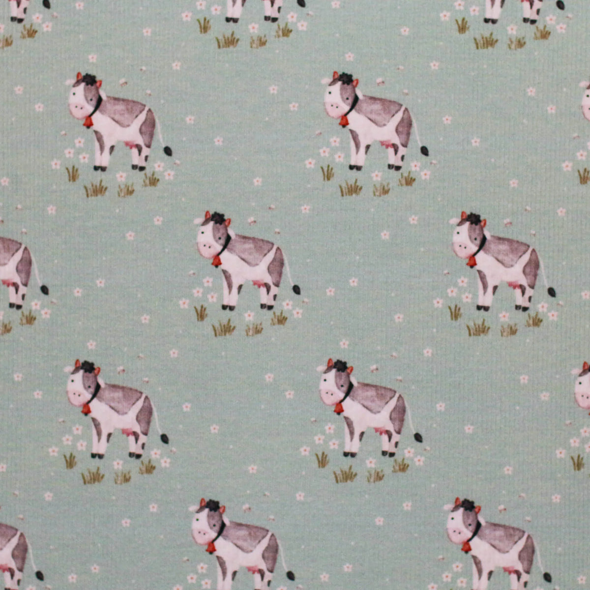 Cows in Meadow | Ribbed Knit
