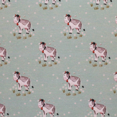 Cows in Meadow | Ribbed Knit