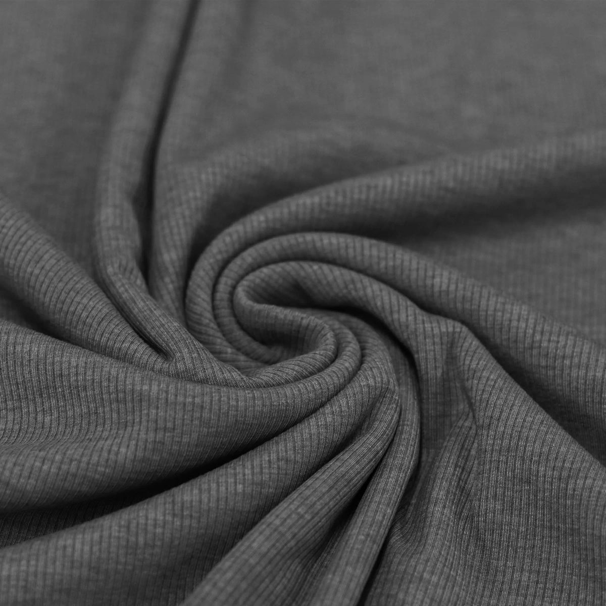 Rib Knit - Dark Grey Melange