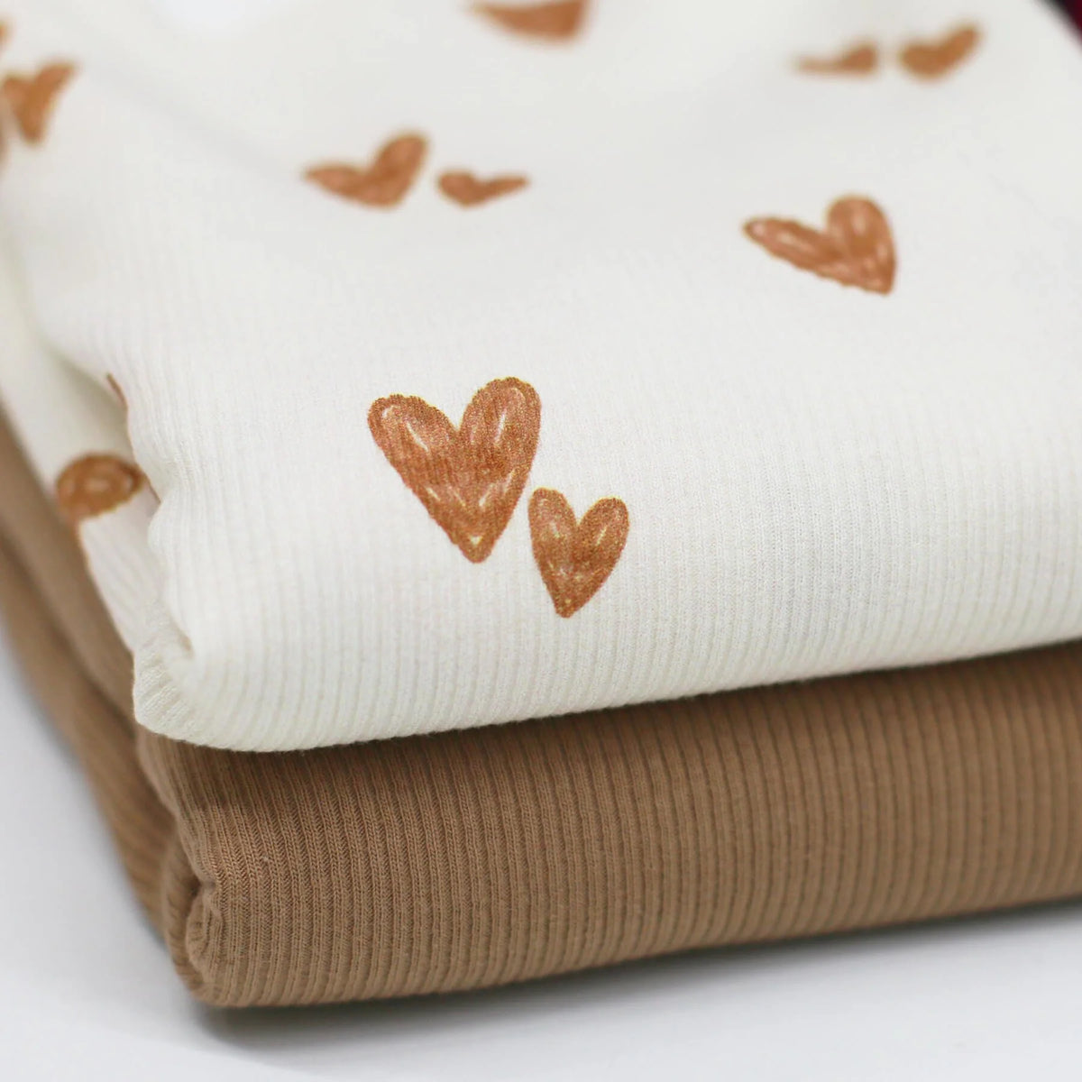 Hand Drawn Hearts | Ribbed Knit