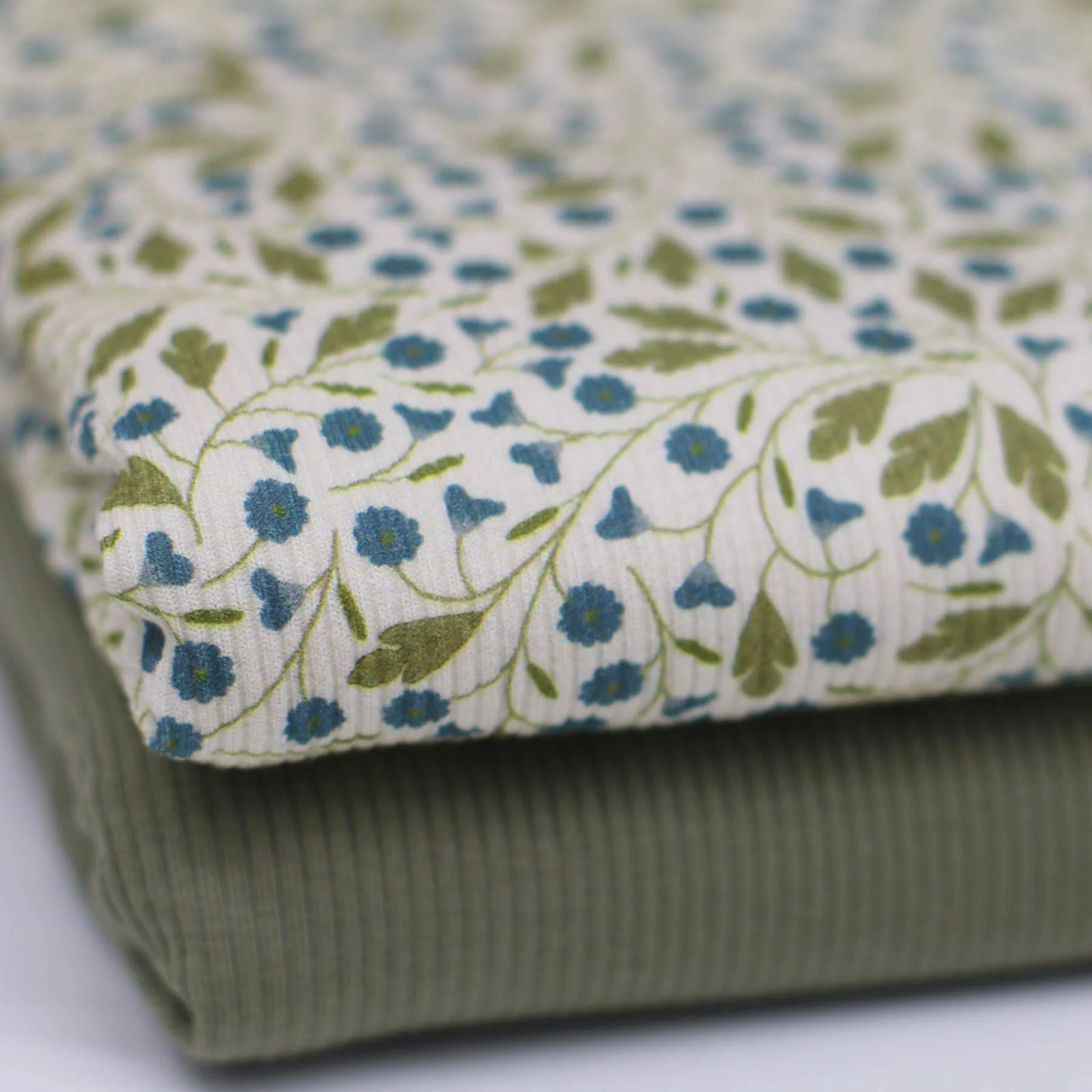 Jeans Blue Flower | Ribbed Knit