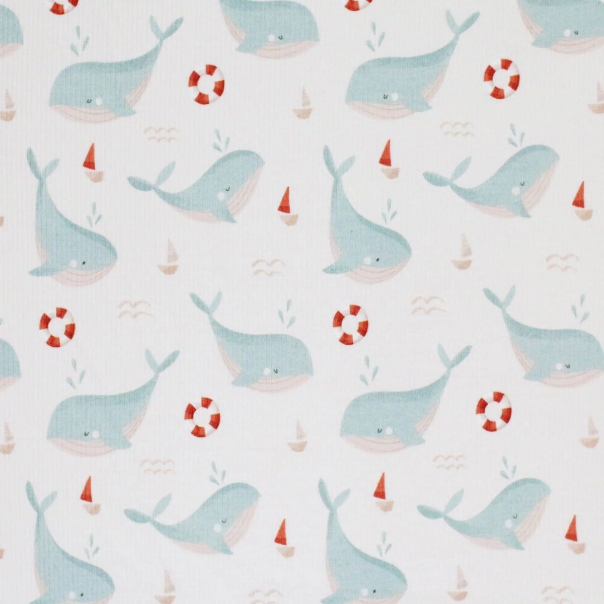 Sea Green Whales | Ribbed Knit
