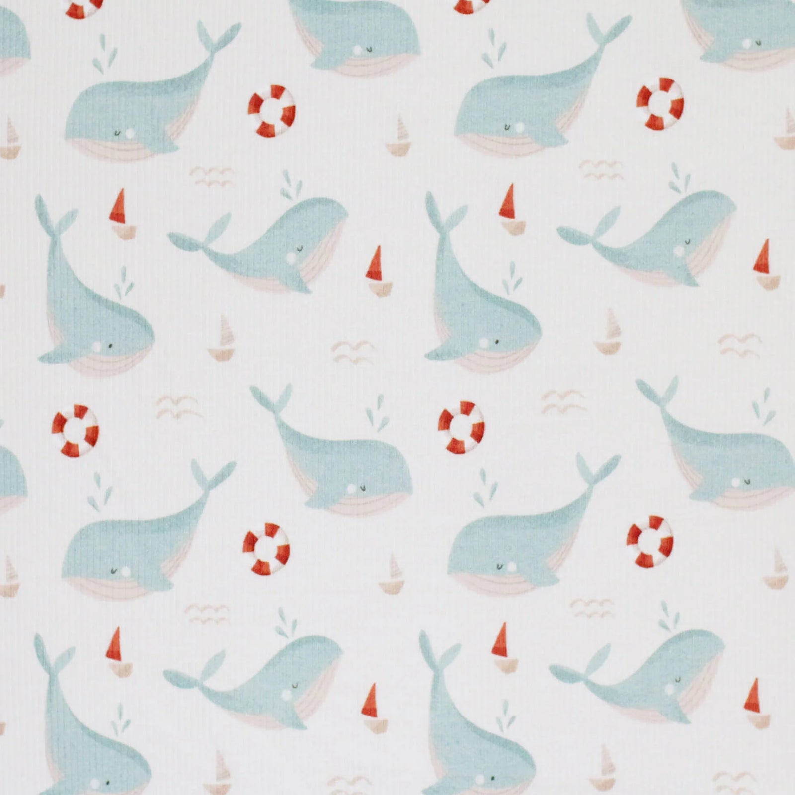 Sea Green Whales | Ribbed Knit