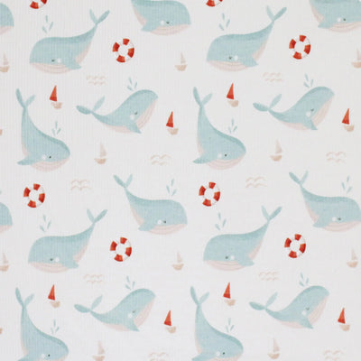 Sea Green Whales | Ribbed Knit