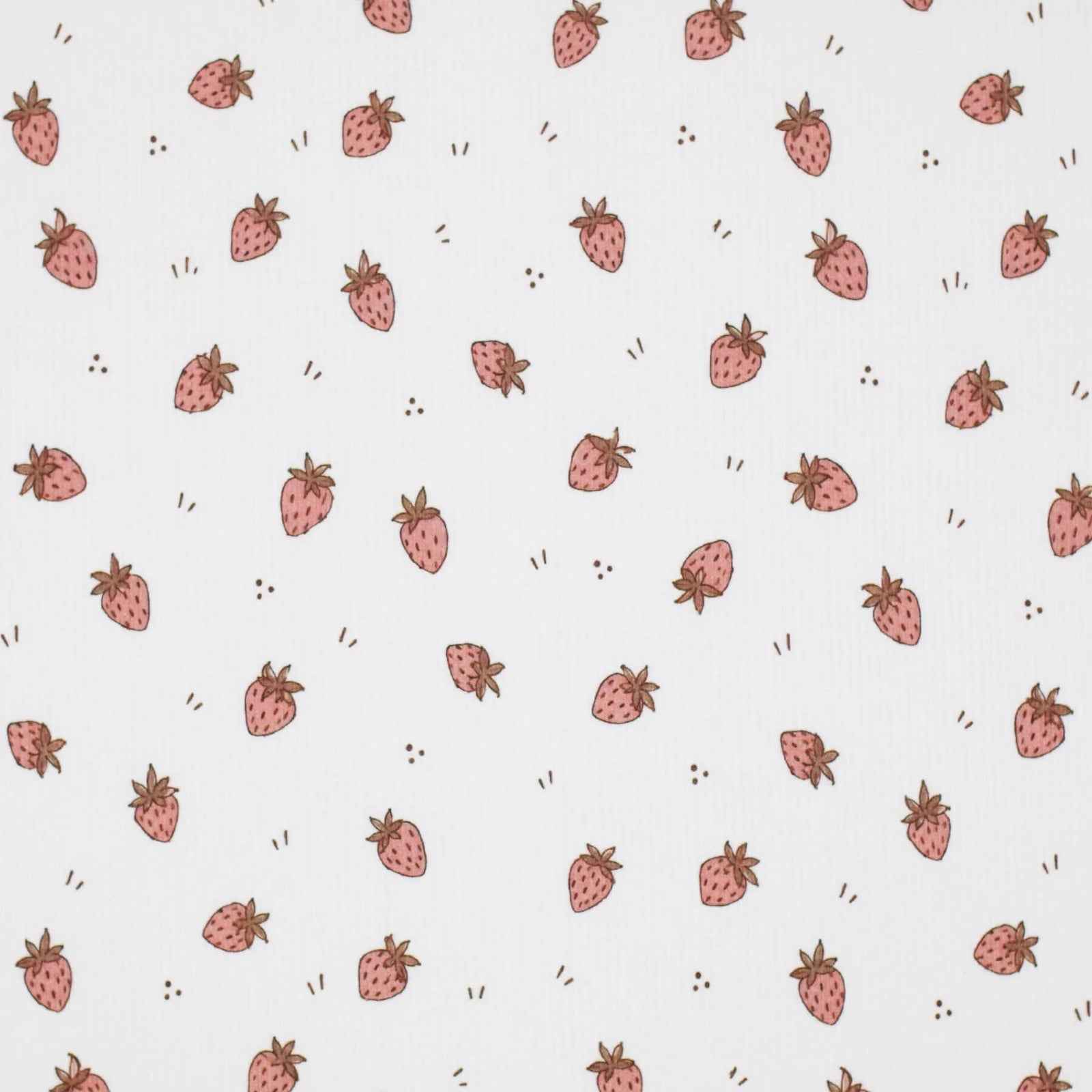 Strawberries Clay Pink | Ribbed Knit