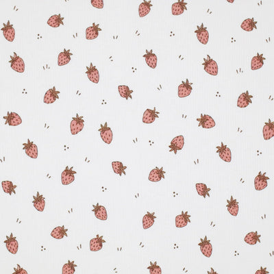 Strawberries Clay Pink | Ribbed Knit
