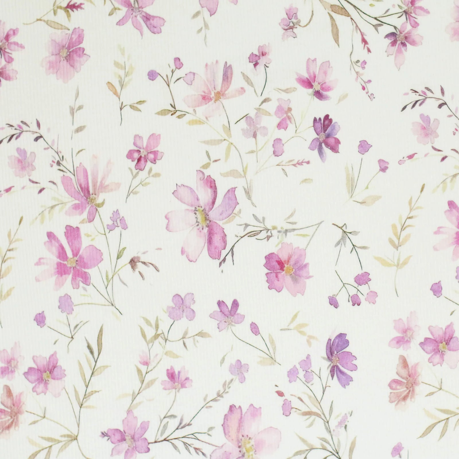 Sweet Pink Flowers | Ribbed Knit