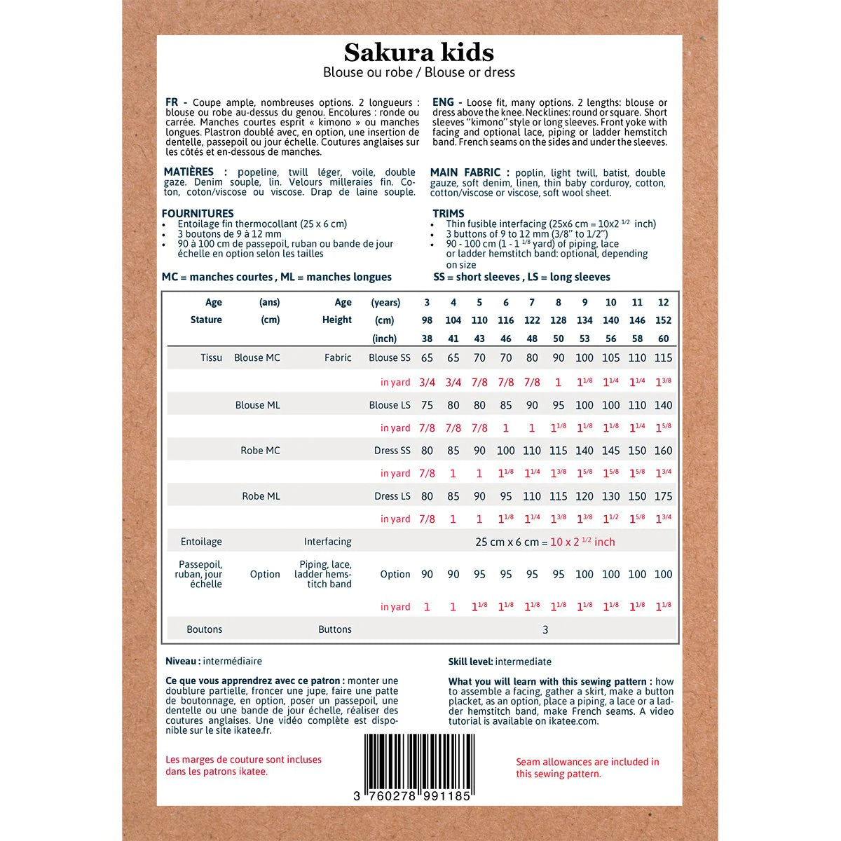 Sakura Blouse and Dress Pattern | 3-12 Years