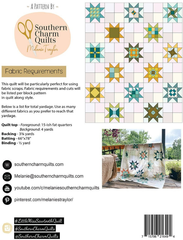 Little Miss Sawtooth Quilt Pattern - Thread Count Fabrics
