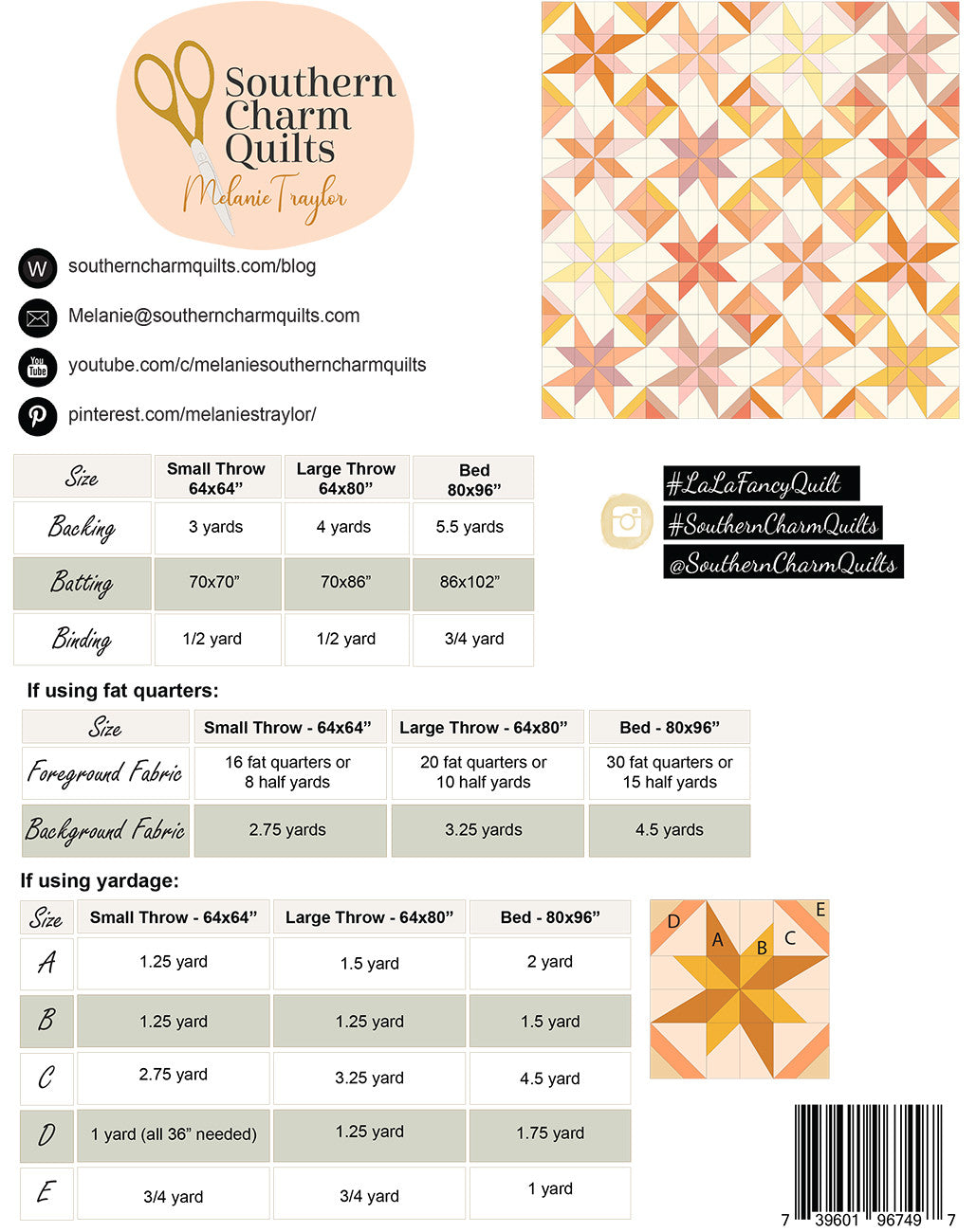 LaLa Fancy Quilt Pattern