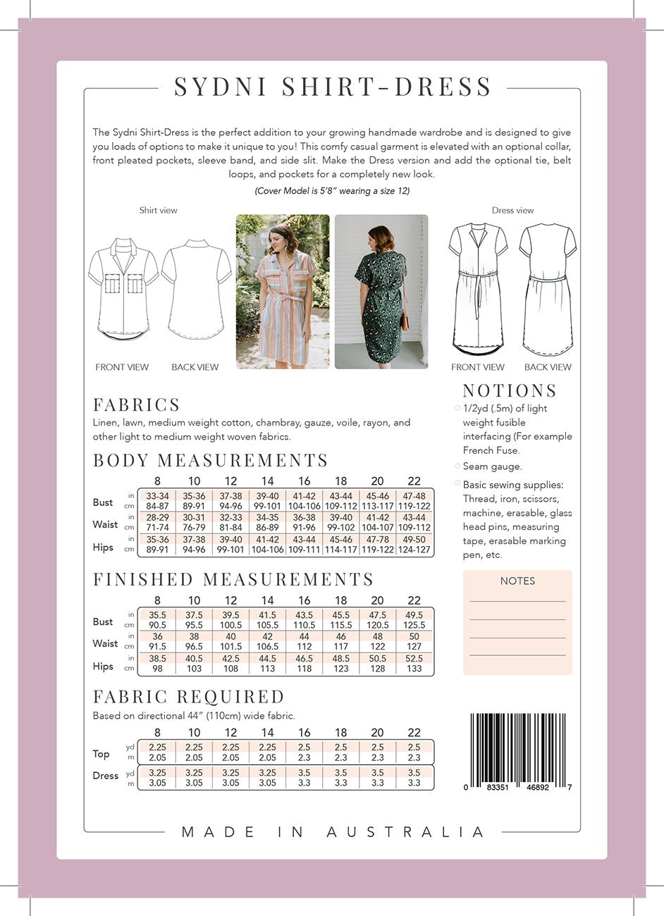 Sydni Shirtdress Pattern