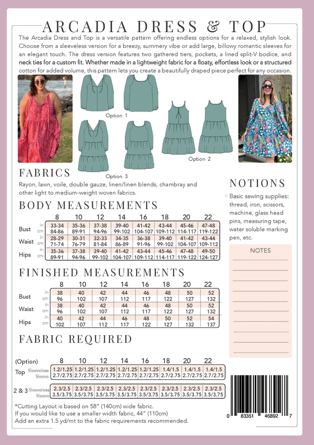 Arcadia Dress and Top Pattern