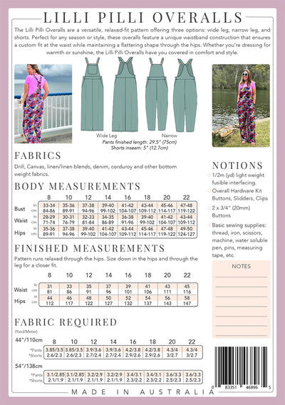 Lilli Pilli Overalls Pattern