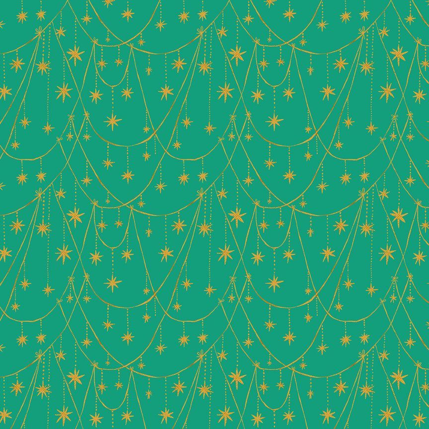 Holly Jolly - Star Garland - Peacock