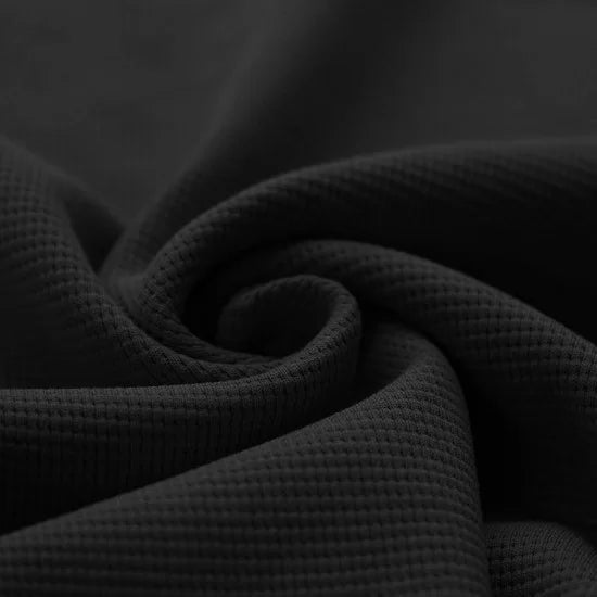 Cotton Waffle Knit - Black