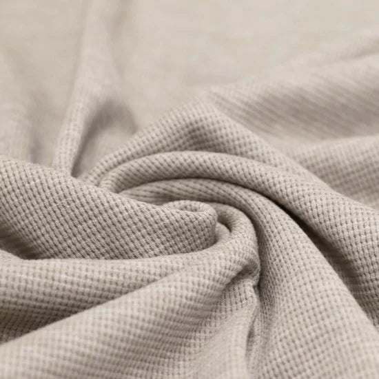 Cotton Waffle Knit - Beige Melange