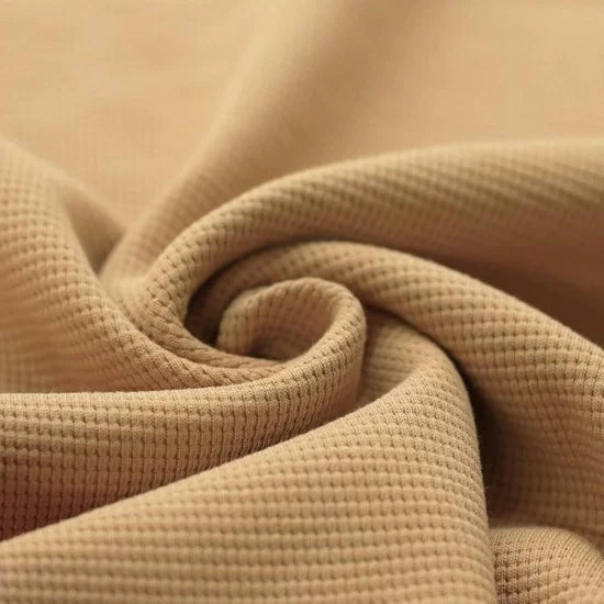 Cotton Waffle Knit - Camel