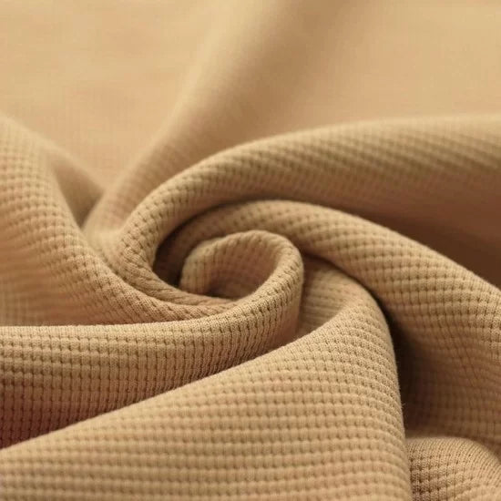Cotton Waffle Knit - Camel - Thread Count Fabrics
