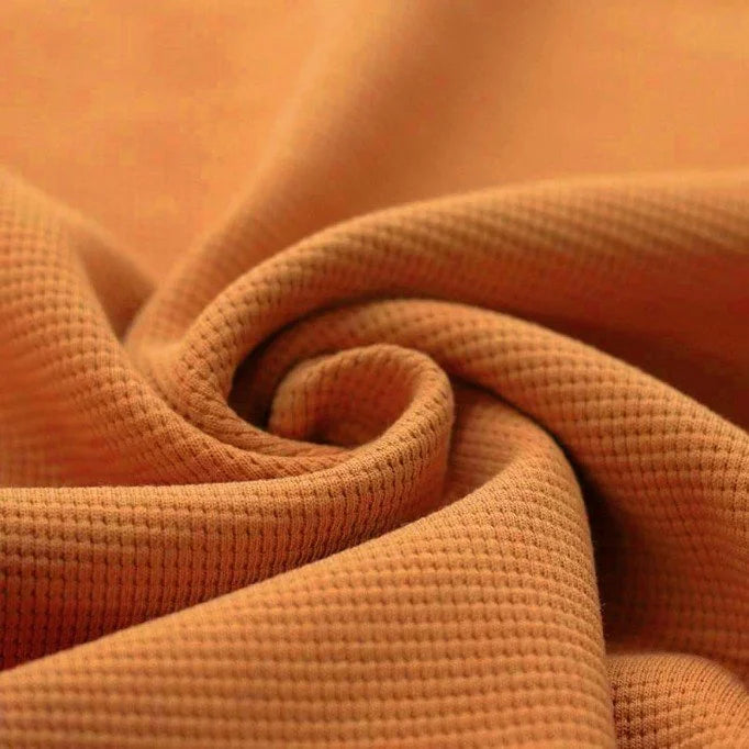 Cotton Waffle Knit - Dusty Orange