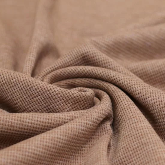 Cotton Waffle Knit - Old Pink Melange - Thread Count Fabrics