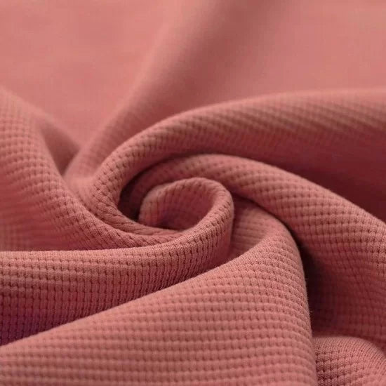 Cotton Waffle Knit - Clay Pink