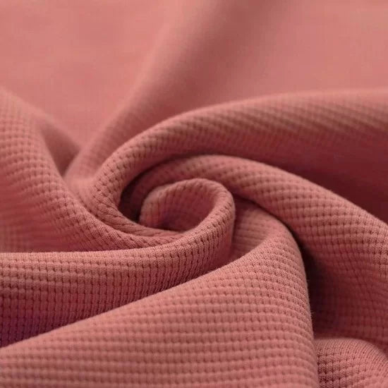 Cotton Waffle Knit - Old Pink Melange